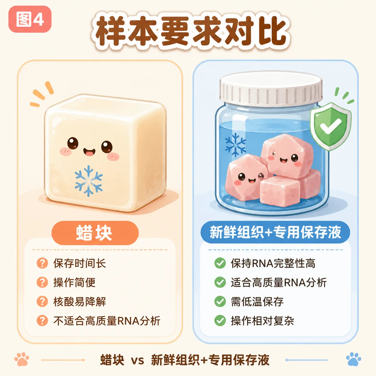 蜡块 vs 新鲜组织+专用保存液